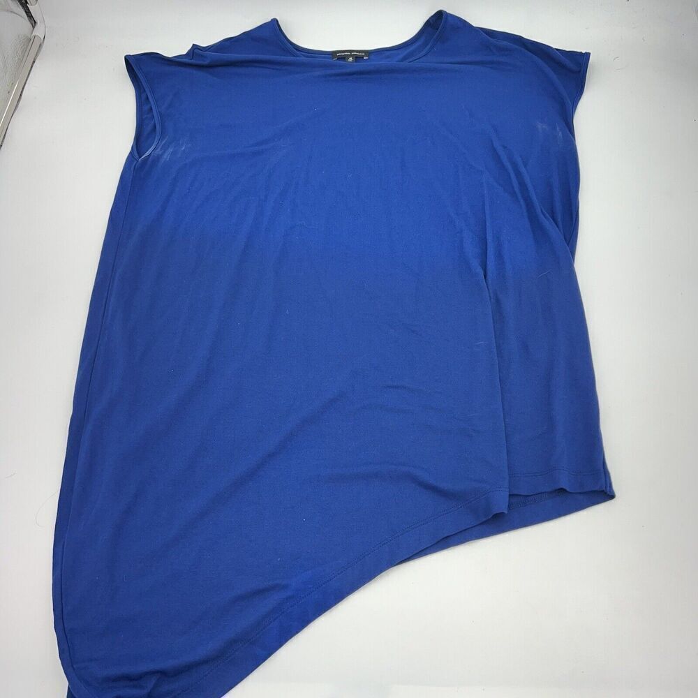 American Standard Blue Asymmetrical Blouse Size M